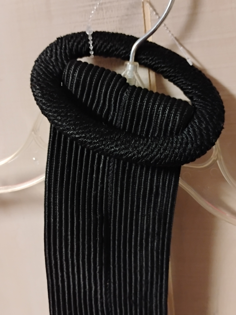Black Belt Ribbed With Ruffle Edging On One Side 40 Inches Long, 3 Inches Wide
